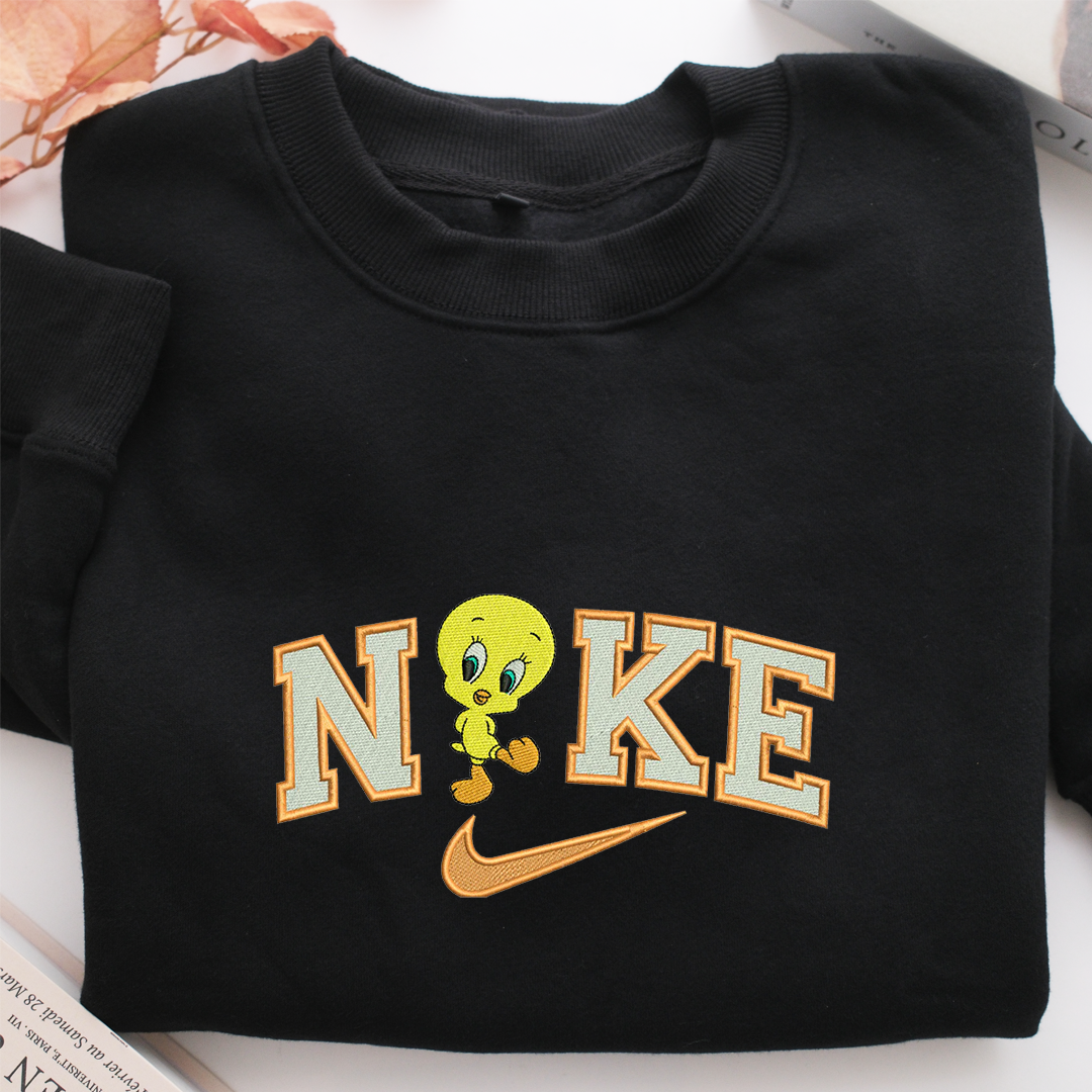 Nike Tweety Nike Embroidered Sweatshirt, Nike Movie Inspired, Valentine's Day Gifts Idea For Him Her