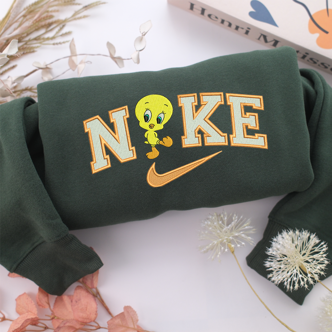 Nike Tweety Nike Embroidered Sweatshirt, Nike Movie Inspired, Valentine's Day Gifts Idea For Him Her