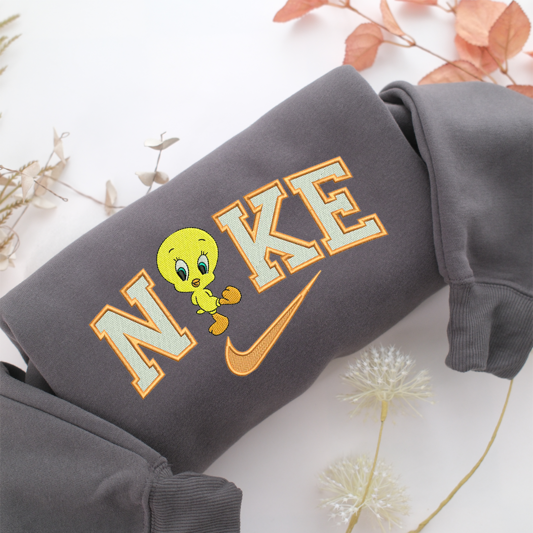 Nike Tweety Nike Embroidered Sweatshirt, Nike Movie Inspired, Valentine's Day Gifts Idea For Him Her