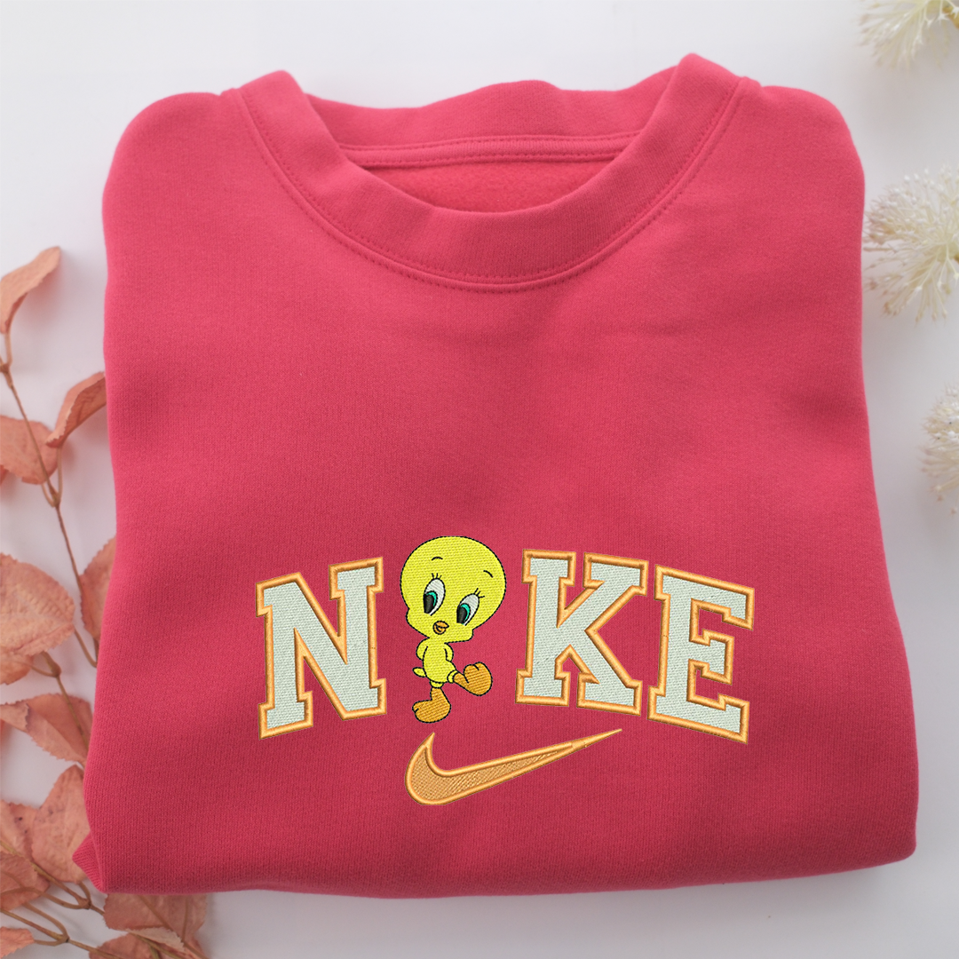 Nike Tweety Nike Embroidered Sweatshirt, Nike Movie Inspired, Valentine's Day Gifts Idea For Him Her