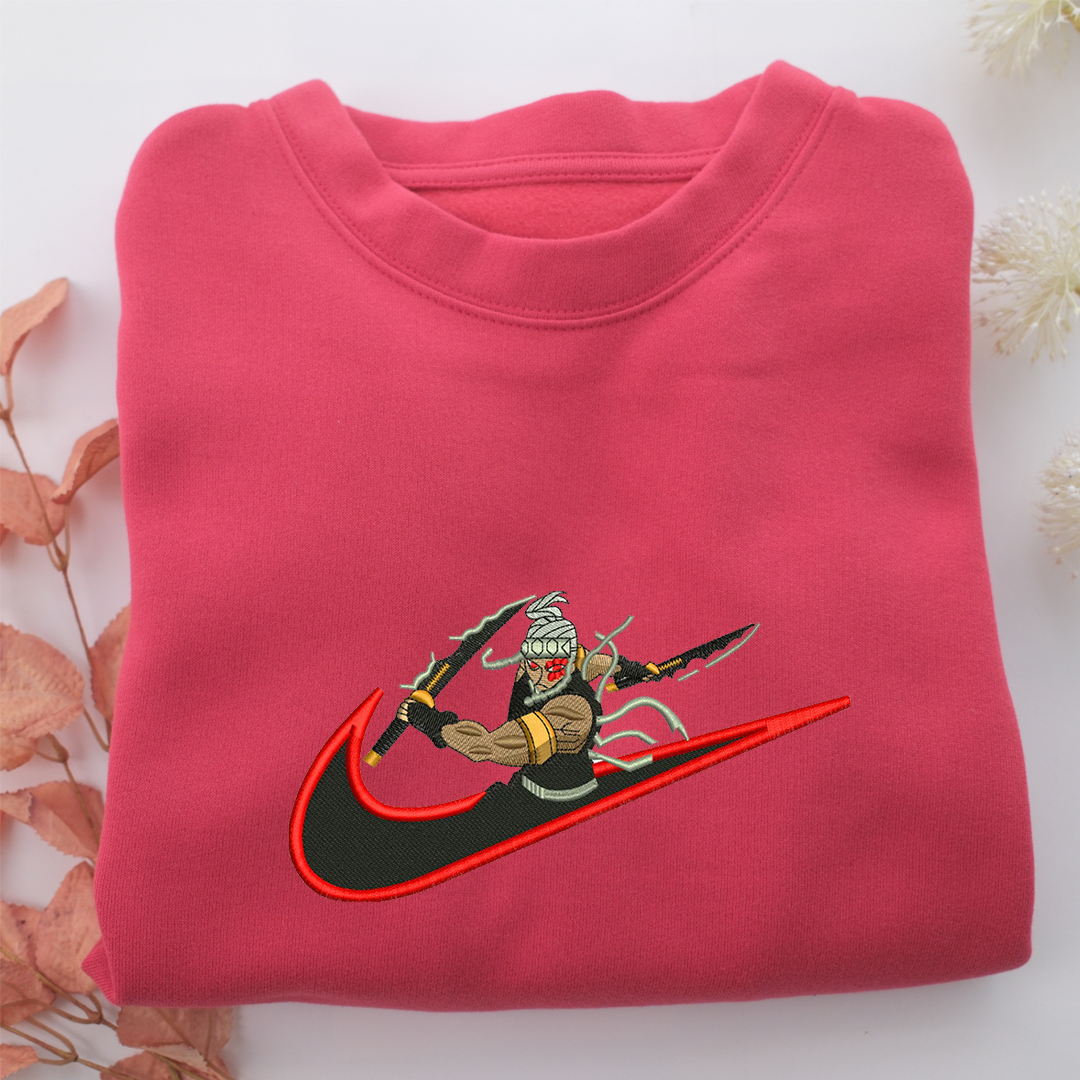 Tengen Uzui Swoosh Nike Embroidered Sweatshirt, Nike Movie Inspired, Valentine's Day Gifts Idea For Him Her