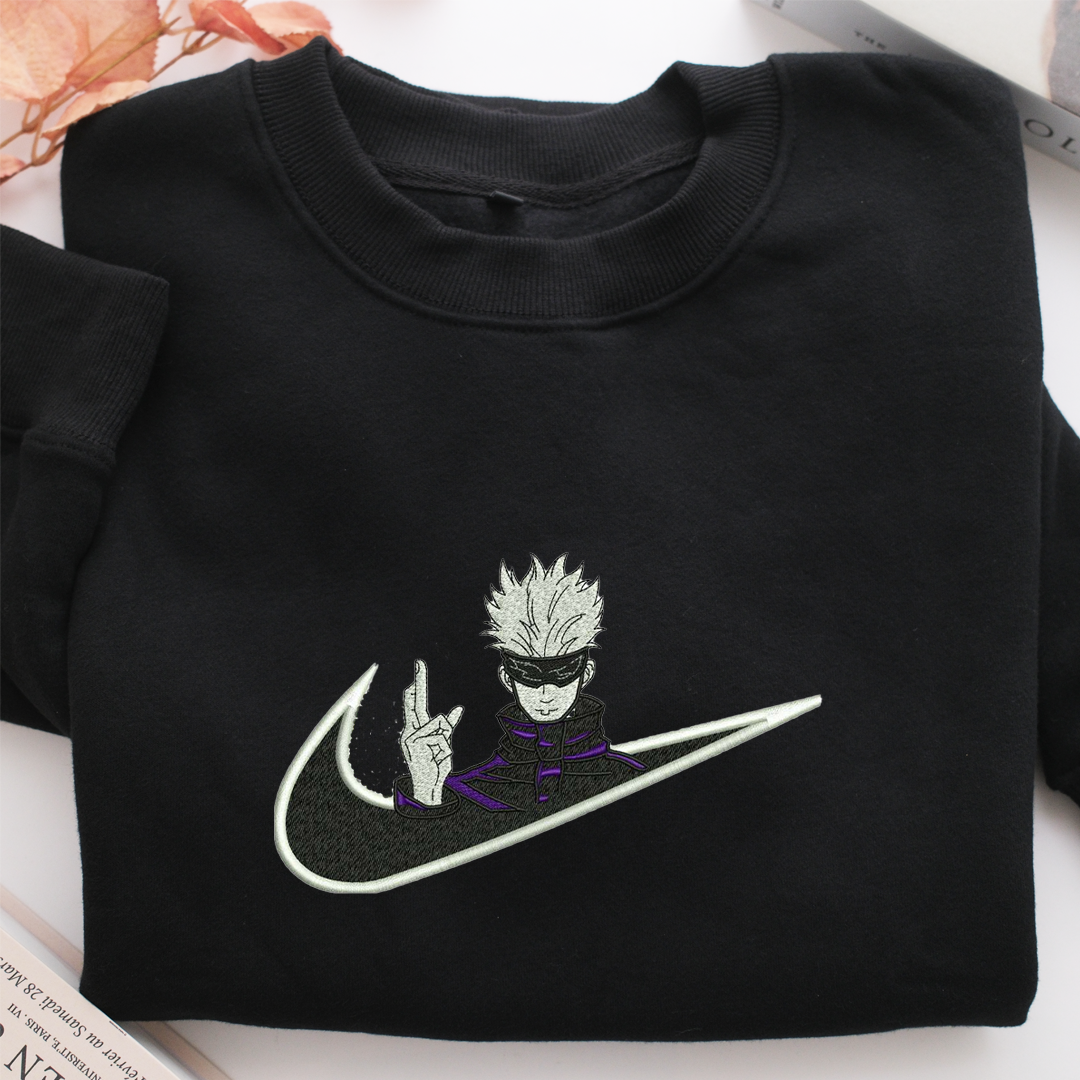Nike Satoru Gojo Nike Embroidered Sweatshirt, Nike Movie Inspired, Valentine's Day Gifts Idea For Him Her