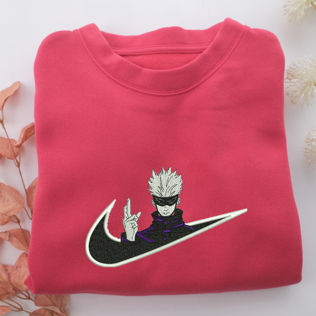 Nike Satoru Gojo Nike Embroidered Sweatshirt, Nike Movie Inspired, Valentine's Day Gifts Idea For Him Her