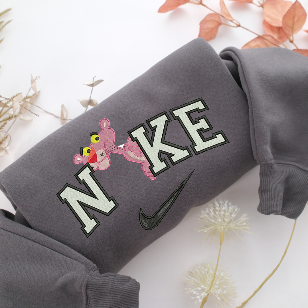 Nike Pink Panther Nike Embroidered Sweatshirt, Nike Movie Inspired, Valentine's Day Gifts Idea For Him Her