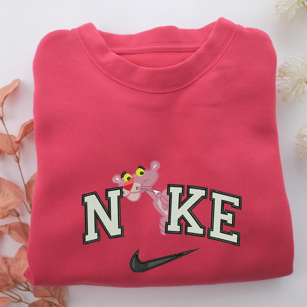 Nike Pink Panther Nike Embroidered Sweatshirt, Nike Movie Inspired, Valentine's Day Gifts Idea For Him Her
