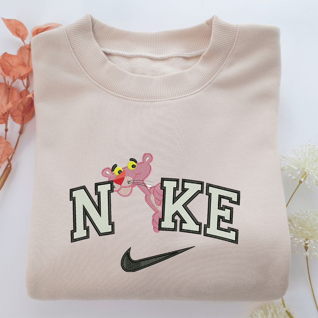 Nike Pink Panther Nike Embroidered Sweatshirt, Nike Movie Inspired, Valentine's Day Gifts Idea For Him Her
