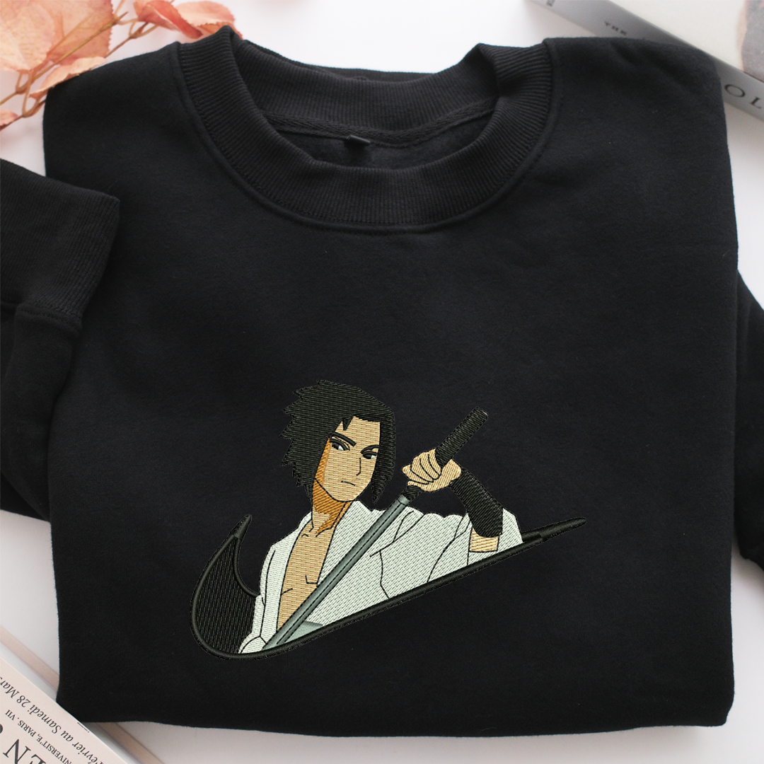 Sasuke Uchiha Swoosh Nike Embroidered Sweatshirt, Nike Movie Inspired, Valentine's Day Gifts Idea For Him Her