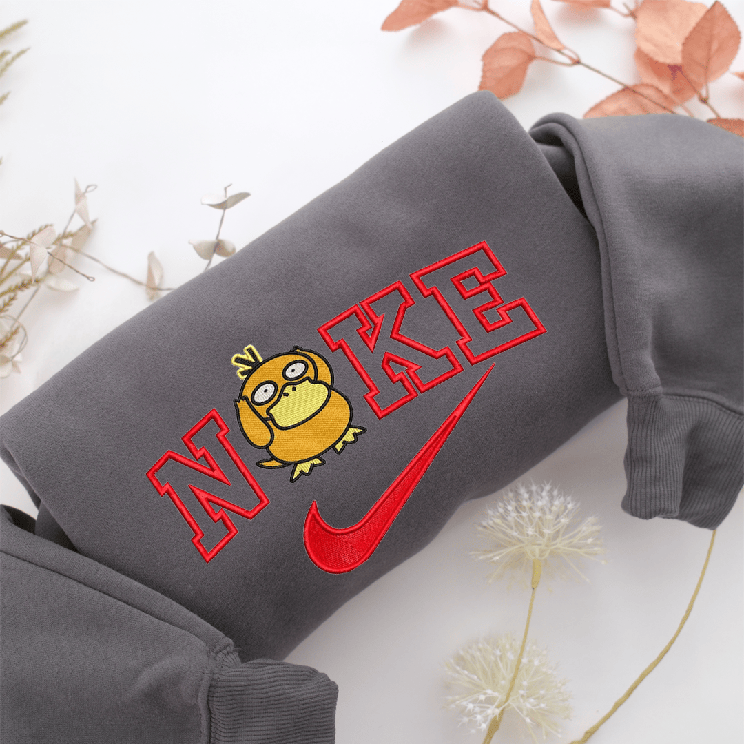 Nike Psyduck Nike Embroidered Sweatshirt, Nike Movie Inspired, Valentine's Day Gifts Idea For Him Her