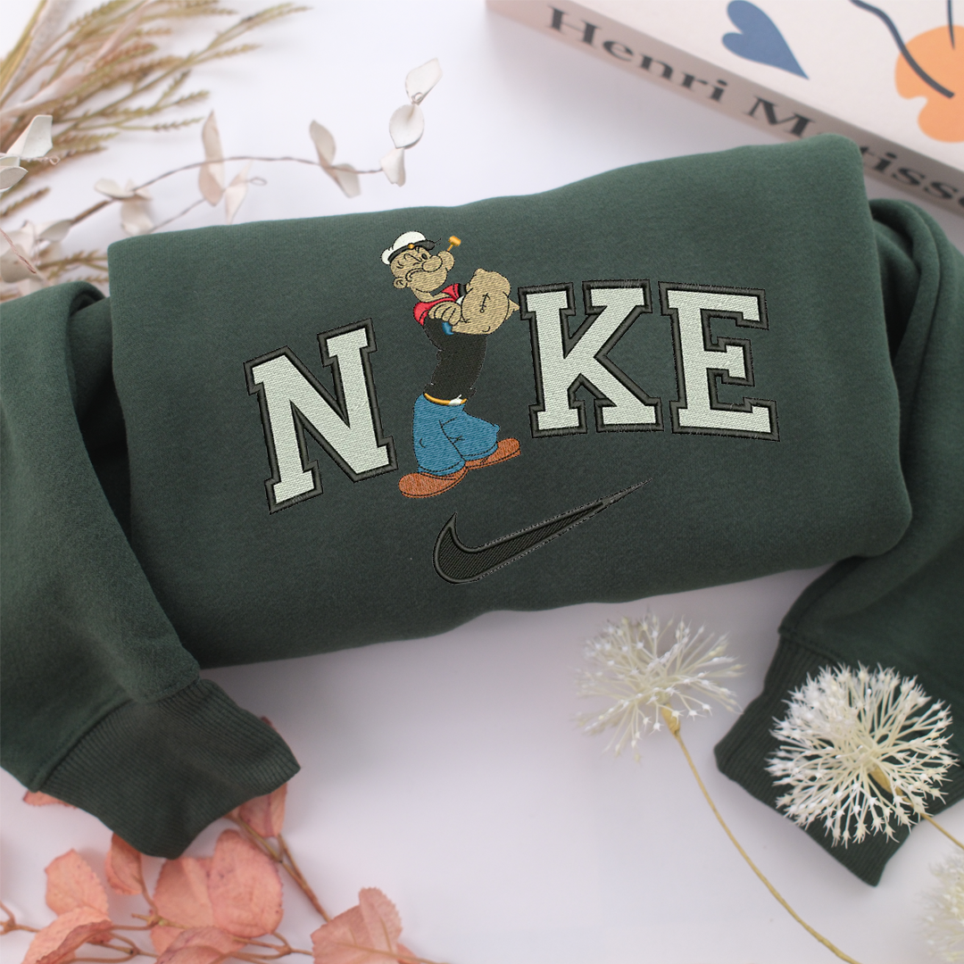 Nike Popeye Nike Embroidered Sweatshirt, Nike Movie Inspired, Valentine's Day Gifts Idea For Him Her