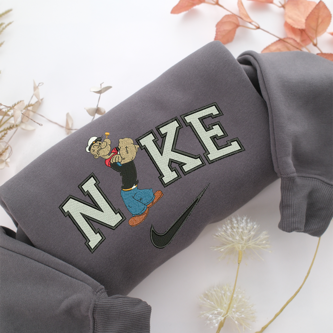 Nike Popeye Nike Embroidered Sweatshirt, Nike Movie Inspired, Valentine's Day Gifts Idea For Him Her