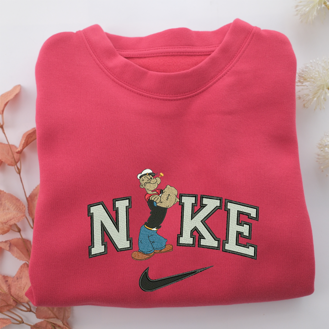 Nike Popeye Nike Embroidered Sweatshirt, Nike Movie Inspired, Valentine's Day Gifts Idea For Him Her