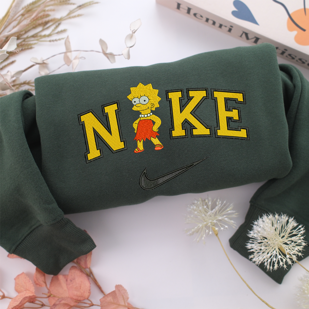 NIke Lisa Simpson Nike Embroidered Sweatshirt, Nike Movie Inspired, Valentine's Day Gifts Idea For Him Her
