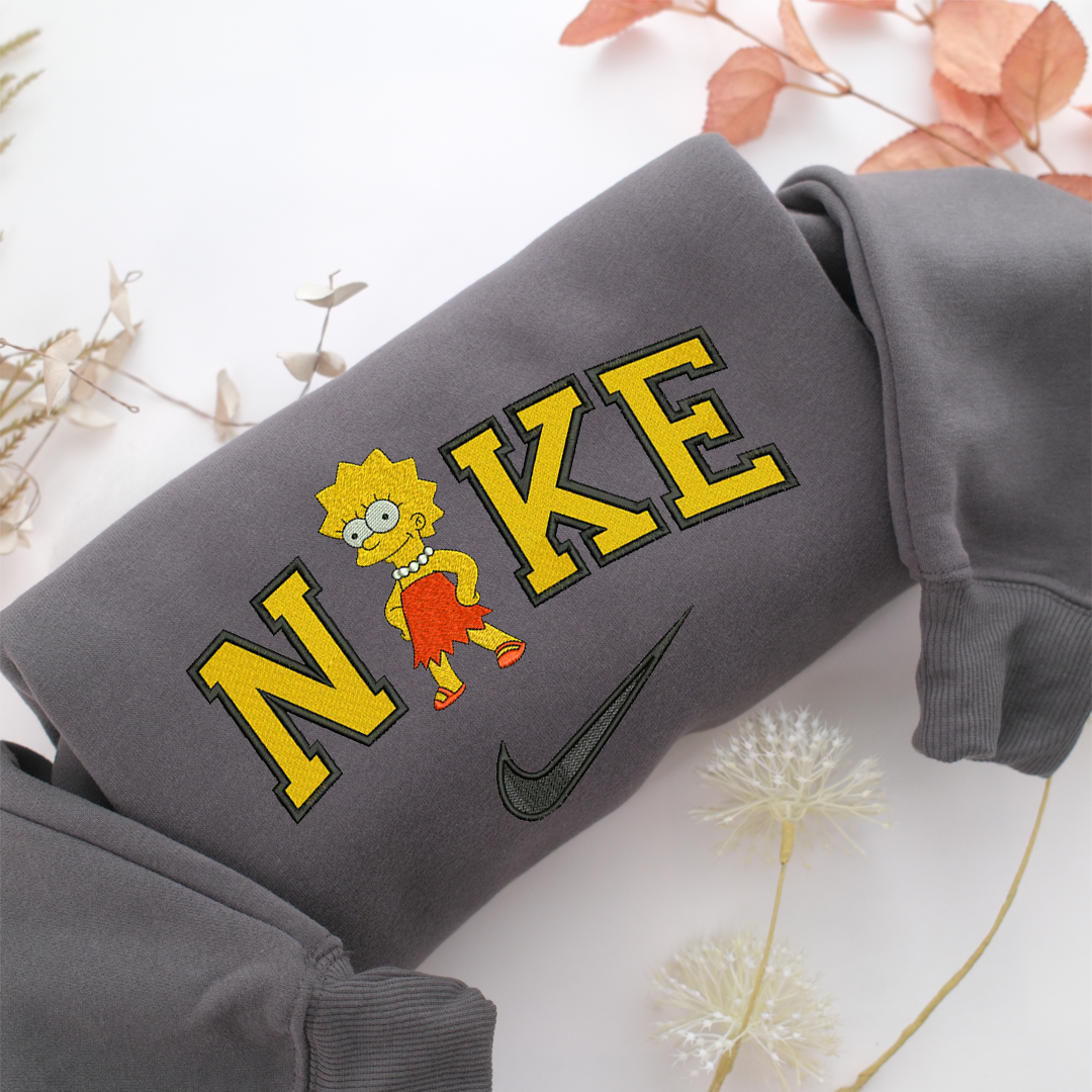 NIke Lisa Simpson Nike Embroidered Sweatshirt, Nike Movie Inspired, Valentine's Day Gifts Idea For Him Her