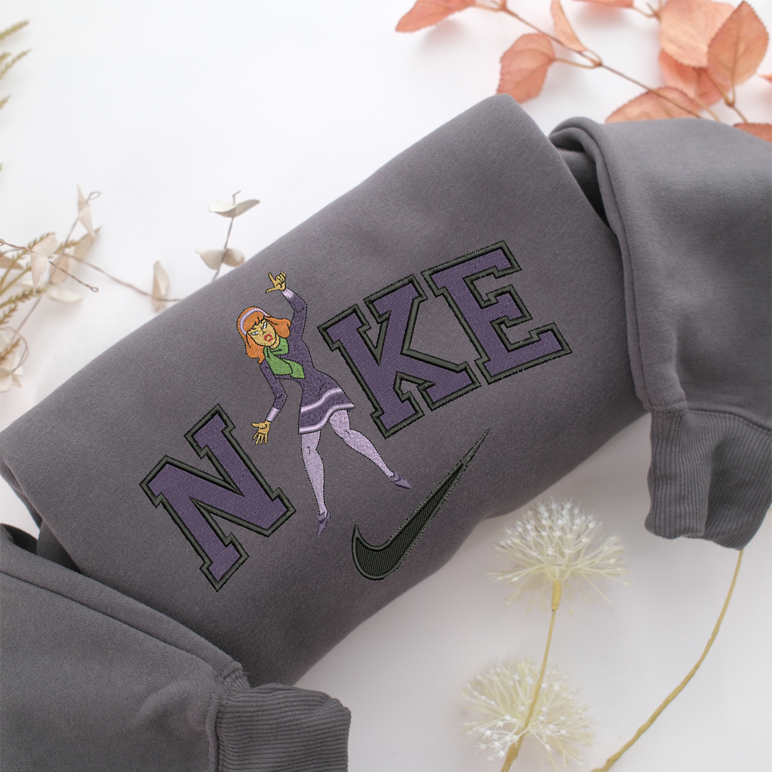 Nike Scared Daphne Blake Nike Embroidered Sweatshirt, Nike Movie Inspired, Valentine's Day Gifts Idea For Him Her