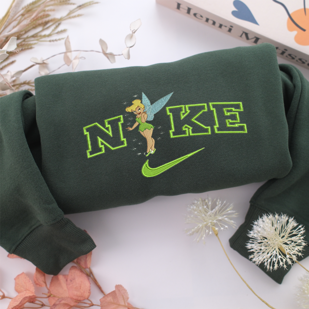 Nike Tinker Bell Nike Embroidered Sweatshirt, Nike Movie Inspired, Valentine's Day Gifts Idea For Him Her