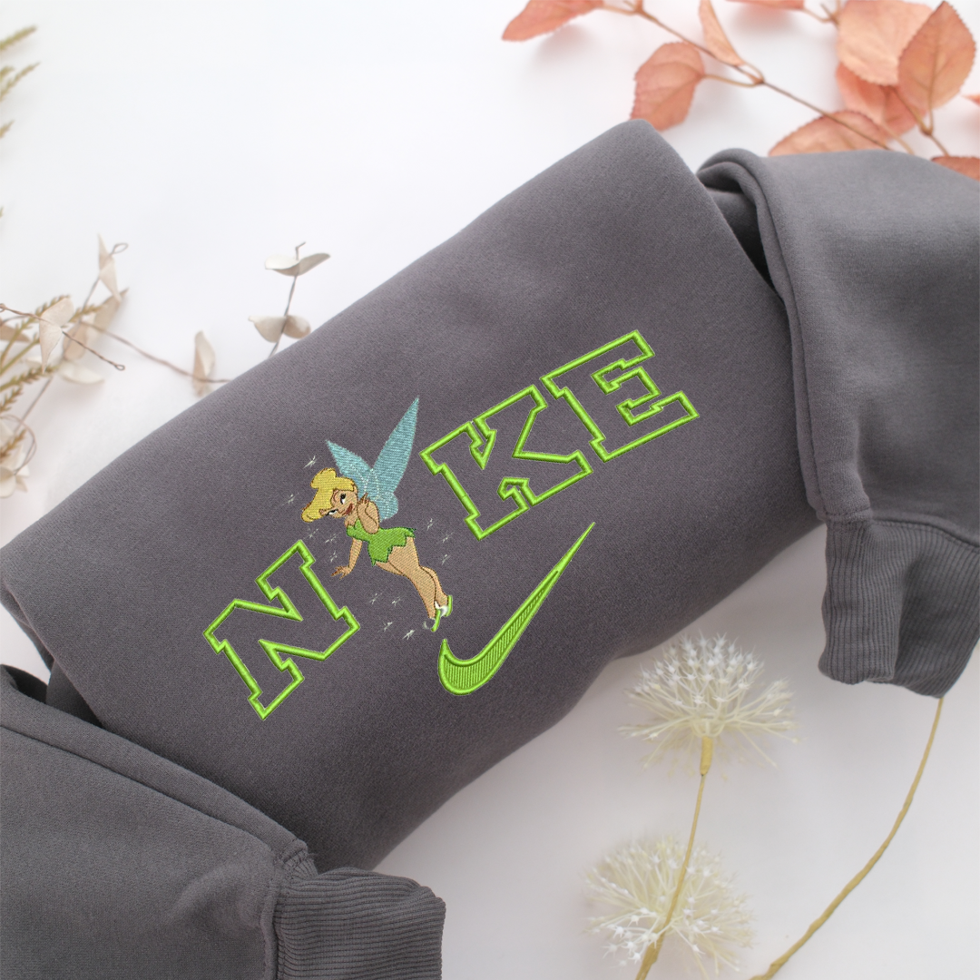 Nike Tinker Bell Nike Embroidered Sweatshirt, Nike Movie Inspired, Valentine's Day Gifts Idea For Him Her