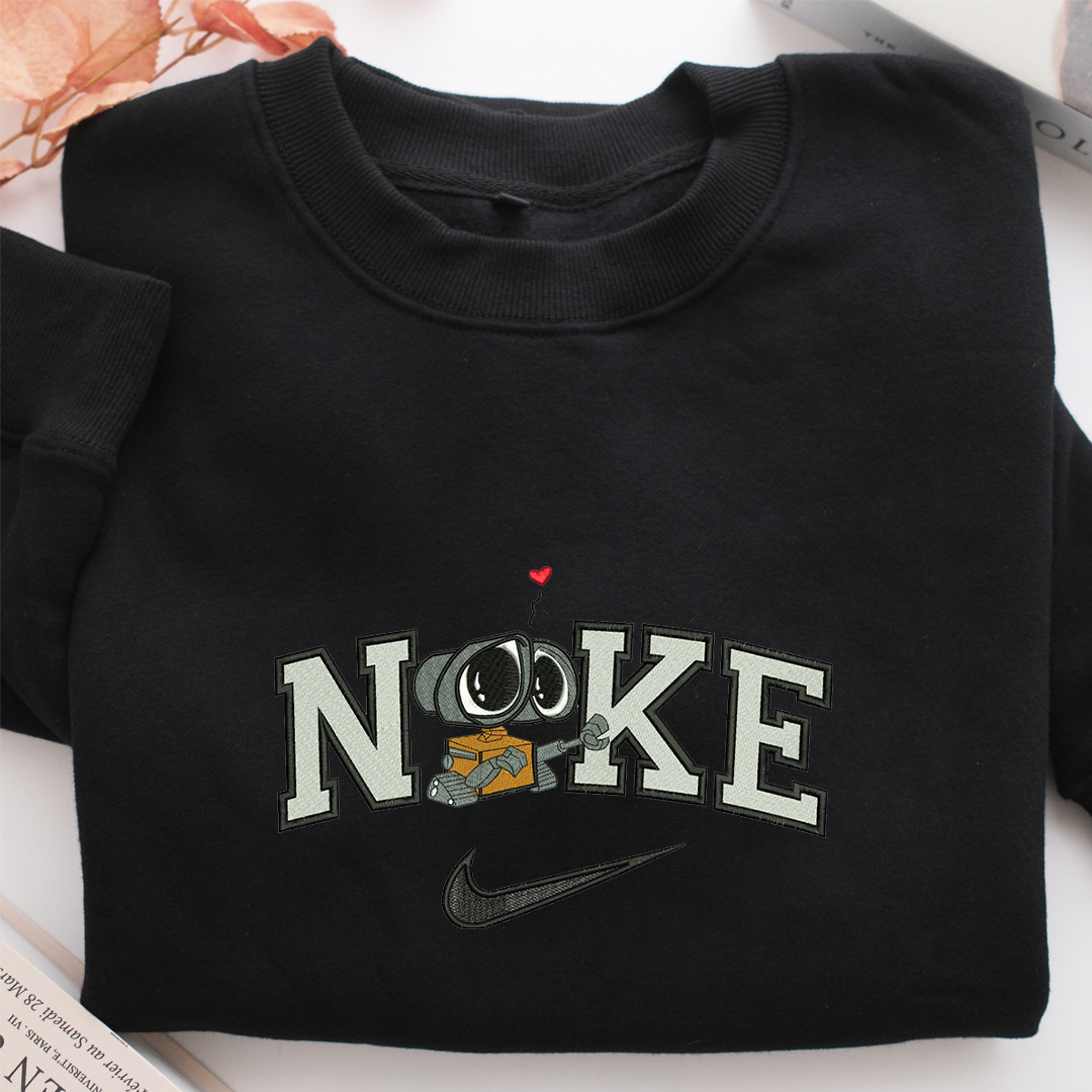 Nike Wall E Nike Embroidered Sweatshirt, Nike Movie Inspired, Valentine's Day Gifts Idea For Him Her