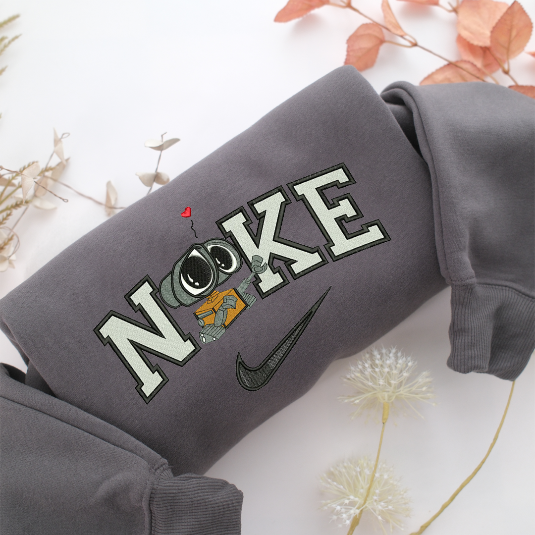 Nike Wall E Nike Embroidered Sweatshirt, Nike Movie Inspired, Valentine's Day Gifts Idea For Him Her