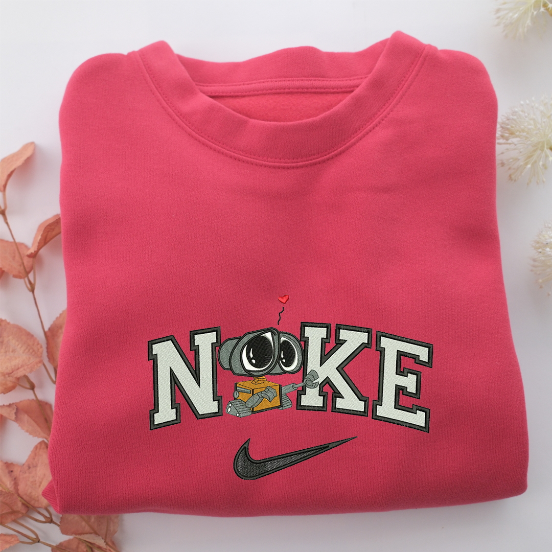 Nike Wall E Nike Embroidered Sweatshirt, Nike Movie Inspired, Valentine's Day Gifts Idea For Him Her