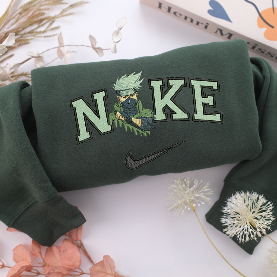 Nike Kakashi Hatake Nike Embroidered Sweatshirt, Nike Movie Inspired, Valentine's Day Gifts Idea For Him Her