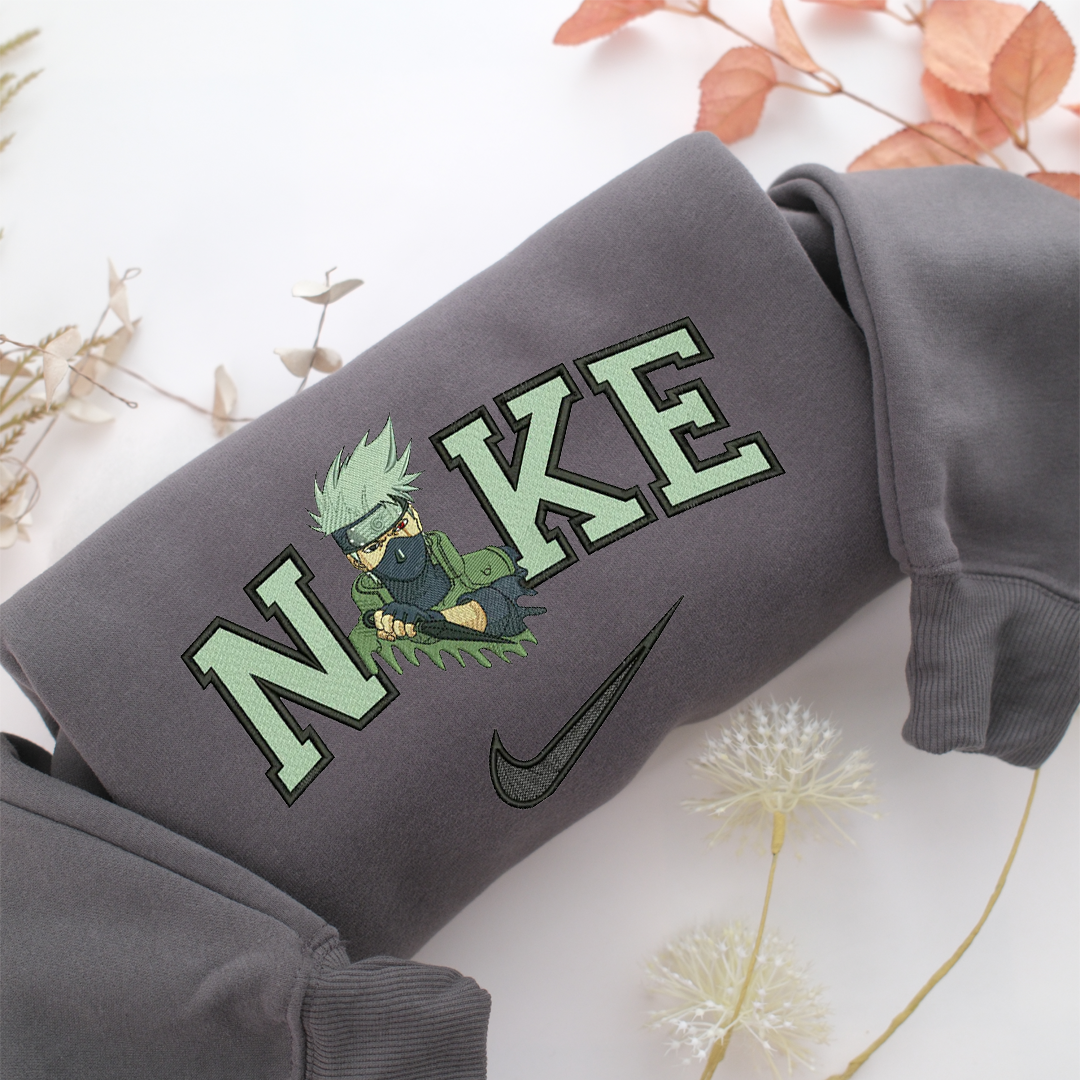 Nike Kakashi Hatake Nike Embroidered Sweatshirt, Nike Movie Inspired, Valentine's Day Gifts Idea For Him Her