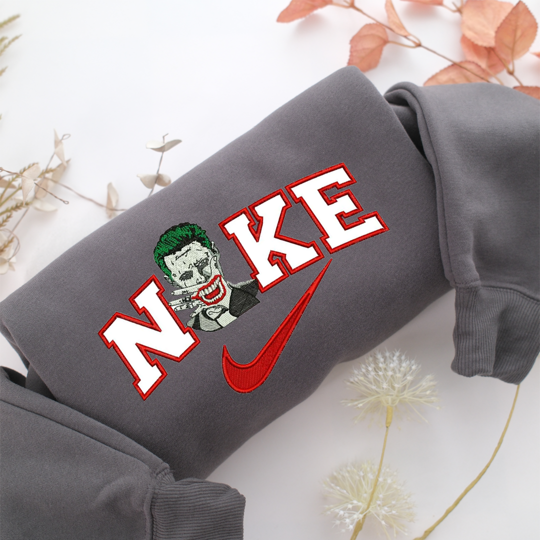 Nike Joker Nike Embroidered Sweatshirt, Nike Movie Inspired, Valentine's Day Gifts Idea For Him Her