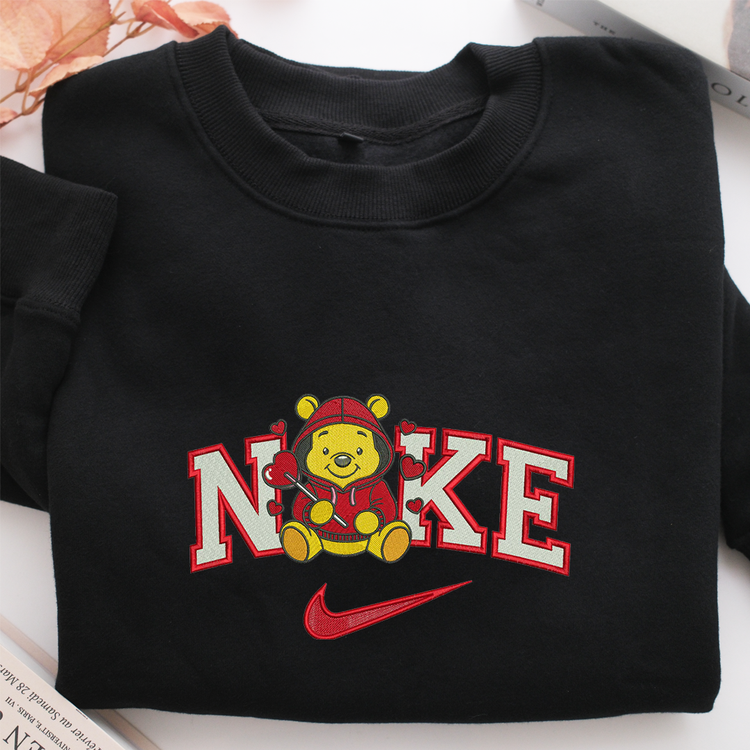 Nike Pooh Love Nike Embroidered Sweatshirt, Nike Movie Inspired, Valentine's Day Gifts Idea For Him Her