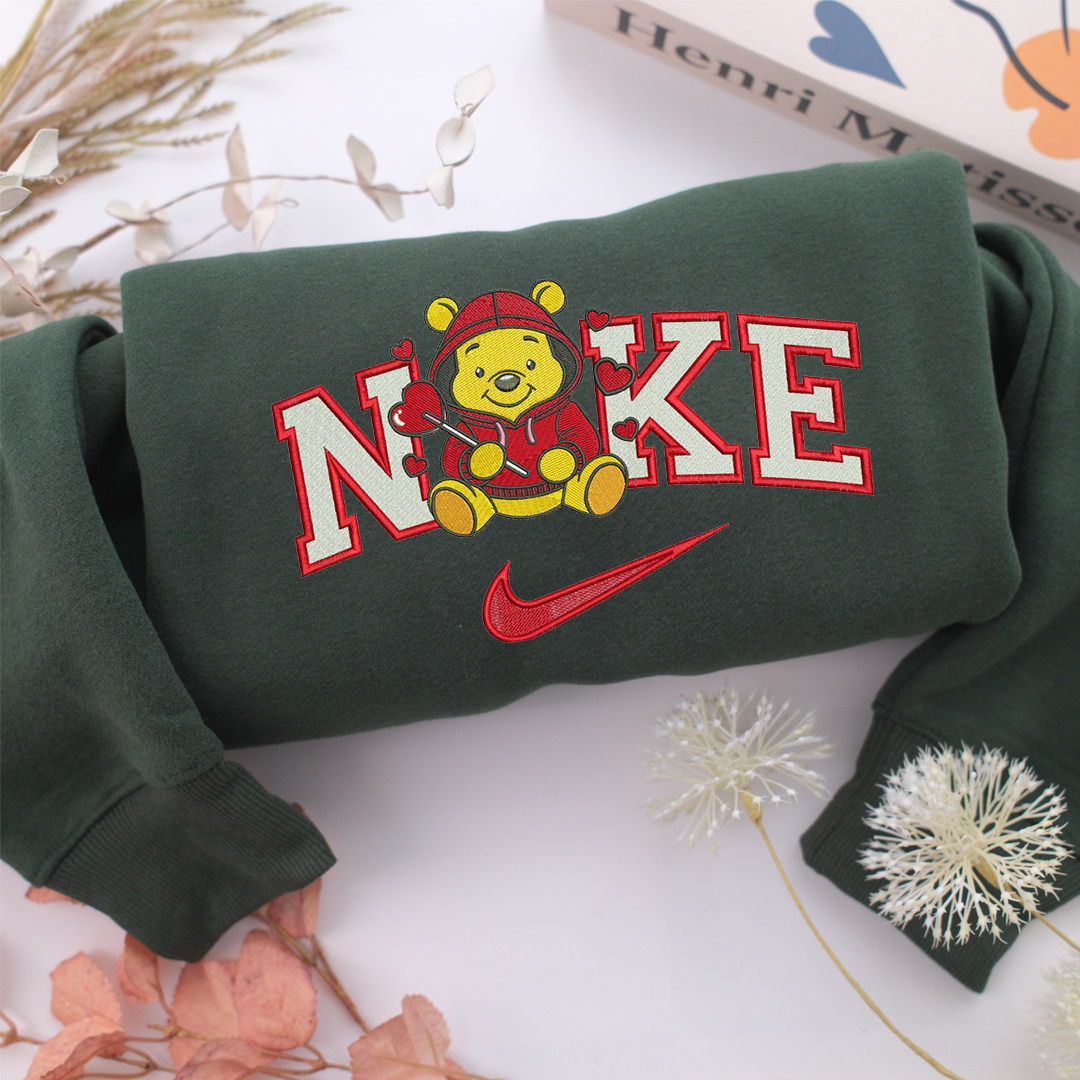 Nike Pooh Love Nike Embroidered Sweatshirt, Nike Movie Inspired, Valentine's Day Gifts Idea For Him Her