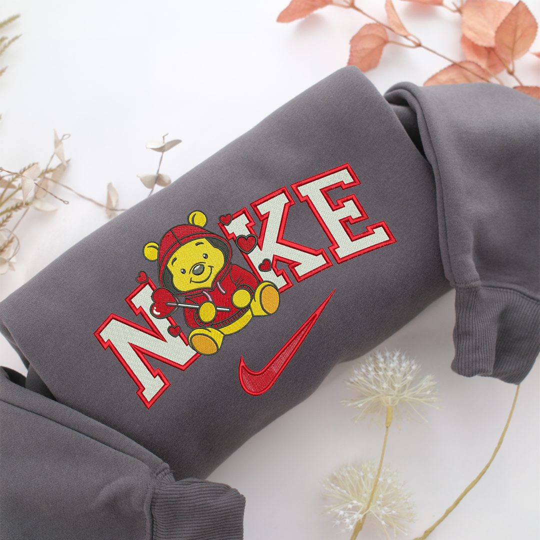 Nike Pooh Love Nike Embroidered Sweatshirt, Nike Movie Inspired, Valentine's Day Gifts Idea For Him Her