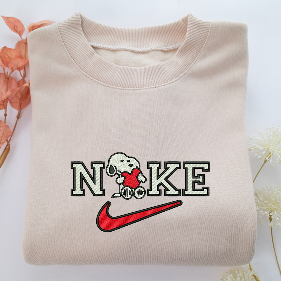 Nike Snoopy Nike Embroidered Sweatshirt, Nike Movie Inspired, Valentine's Day Gifts Idea For Him Her