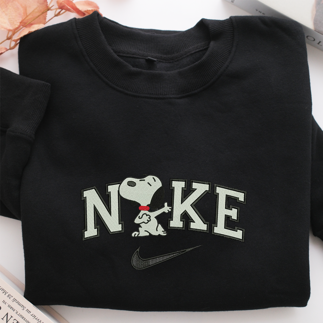 Nike Snoopy Nike Embroidered Sweatshirt, Nike Movie Inspired, Valentine's Day Gifts Idea For Him Her