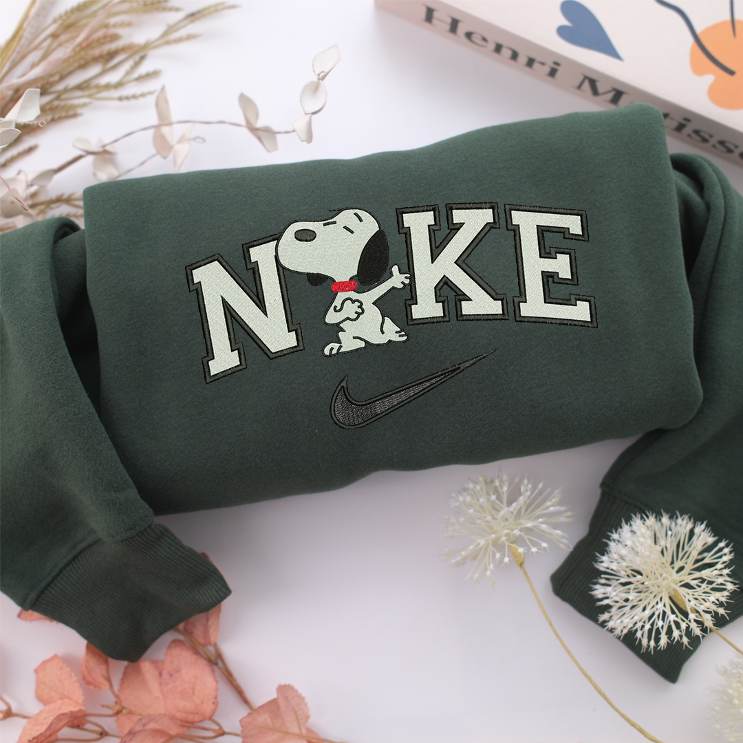 Nike Snoopy Nike Embroidered Sweatshirt, Nike Movie Inspired, Valentine's Day Gifts Idea For Him Her