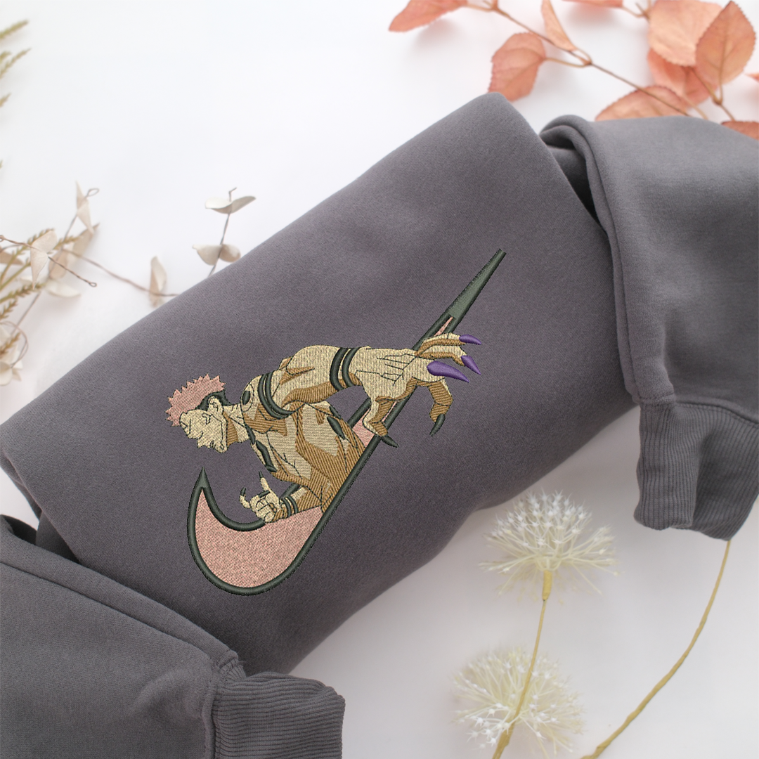 Sukuna Swoosh v2 Nike Embroidered Sweatshirt, Nike Movie Inspired, Valentine's Day Gifts Idea For Him Her