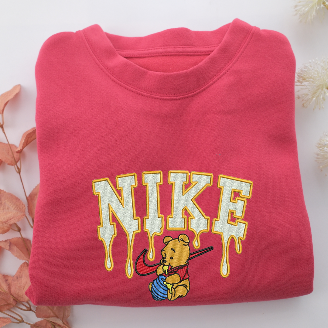 Nike Pooh Nike Embroidered Sweatshirt, Nike Movie Inspired, Valentine's Day Gifts Idea For Him Her