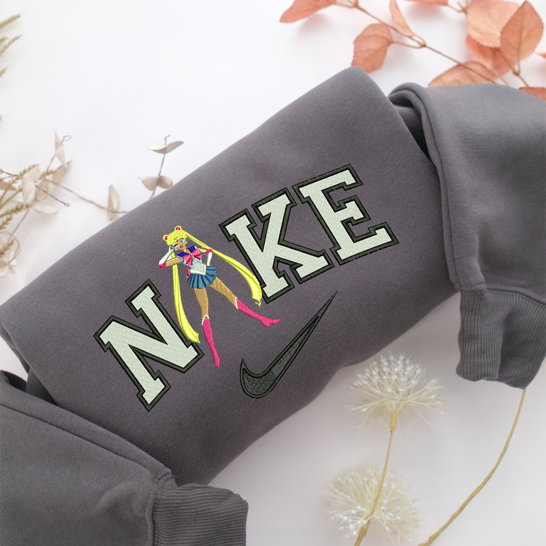 Nike Sailor Moon Nike Embroidered Sweatshirt, Nike Movie Inspired, Valentine's Day Gifts Idea For Him Her