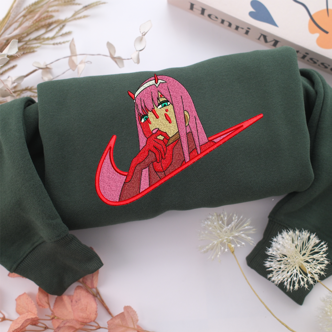 Nike Zero Two Nike Embroidered Sweatshirt, Nike Movie Inspired, Valentine's Day Gifts Idea For Him Her