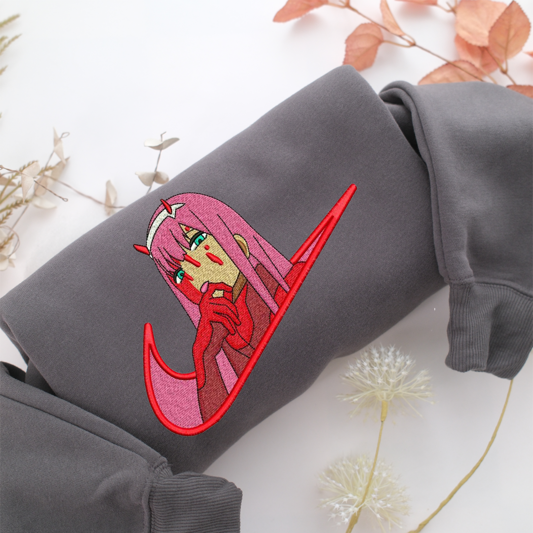 Nike Zero Two Nike Embroidered Sweatshirt, Nike Movie Inspired, Valentine's Day Gifts Idea For Him Her