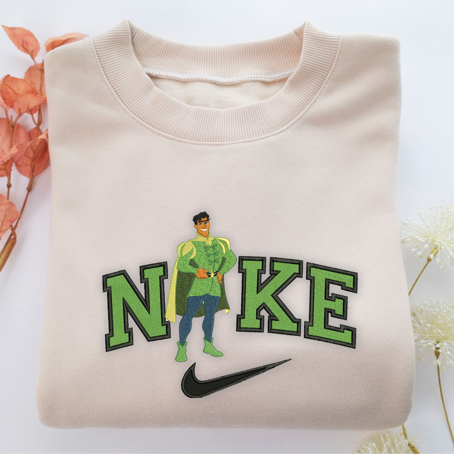 Nike Prince Naveen Nike Embroidered Sweatshirt, Nike Movie Inspired, Valentine's Day Gifts Idea For Him Her
