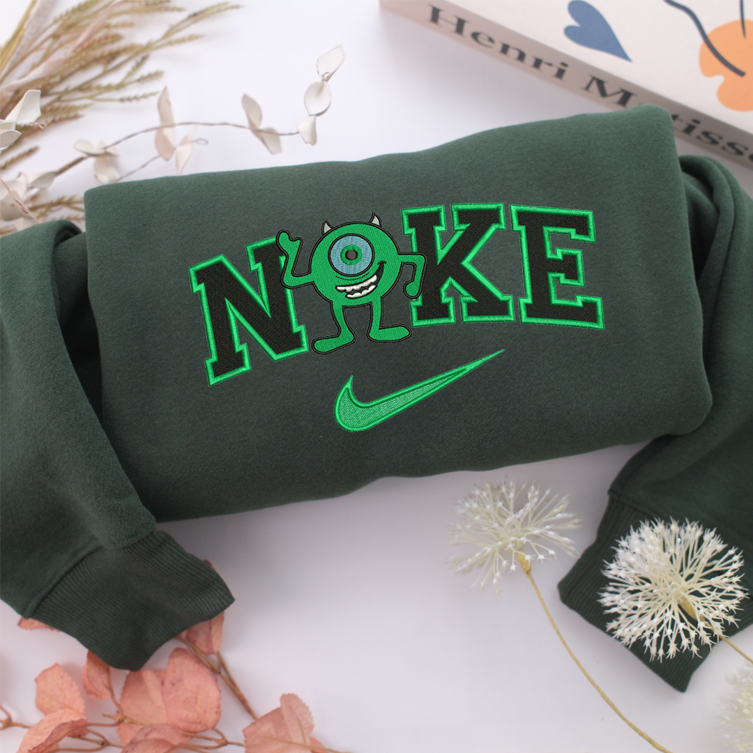 Nike Mike Wazowski Nike Embroidered Sweatshirt, Nike Movie Inspired, Valentine's Day Gifts Idea For Him Her