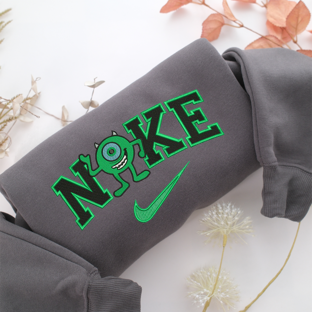 Nike Mike Wazowski Nike Embroidered Sweatshirt, Nike Movie Inspired, Valentine's Day Gifts Idea For Him Her