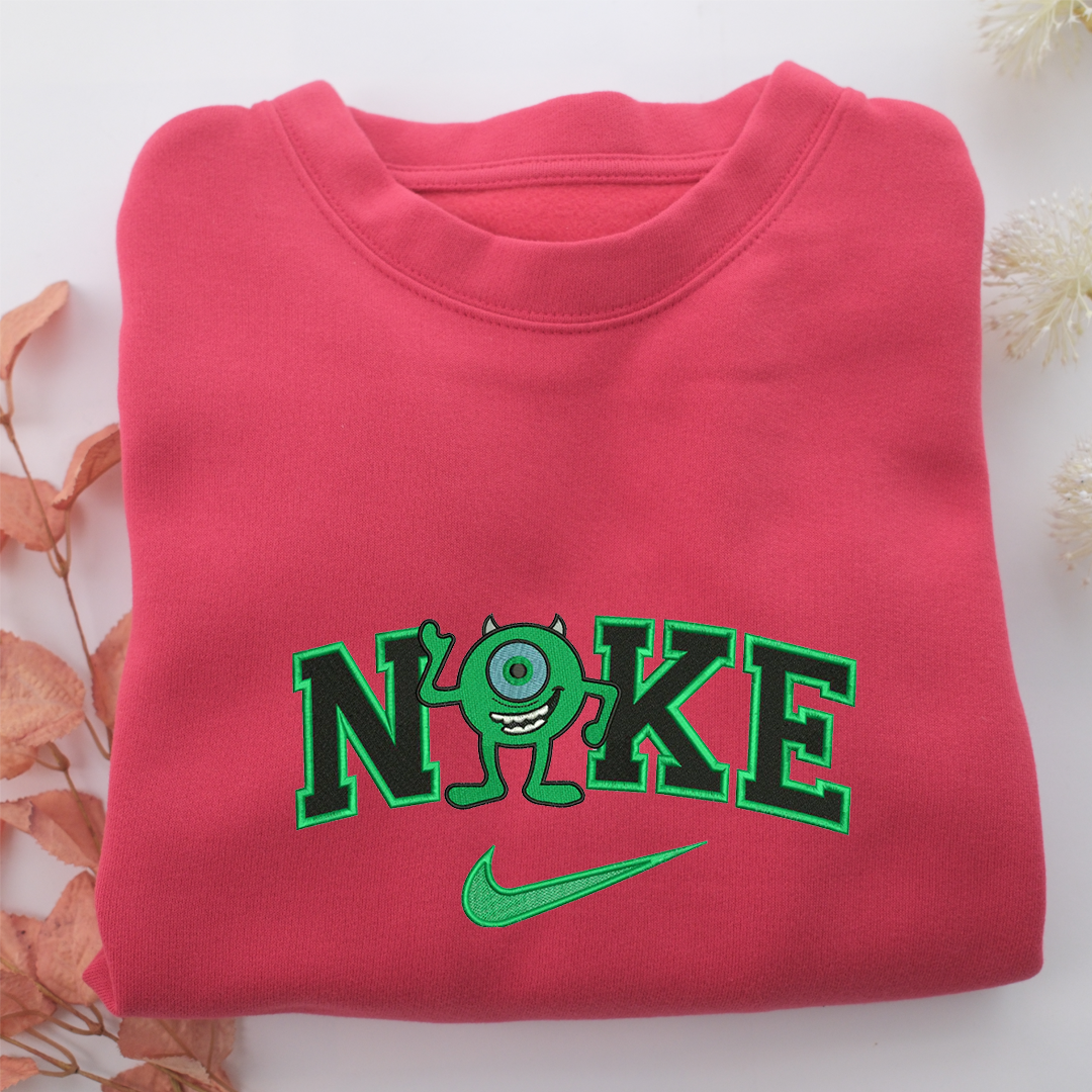 Nike Mike Wazowski Nike Embroidered Sweatshirt, Nike Movie Inspired, Valentine's Day Gifts Idea For Him Her