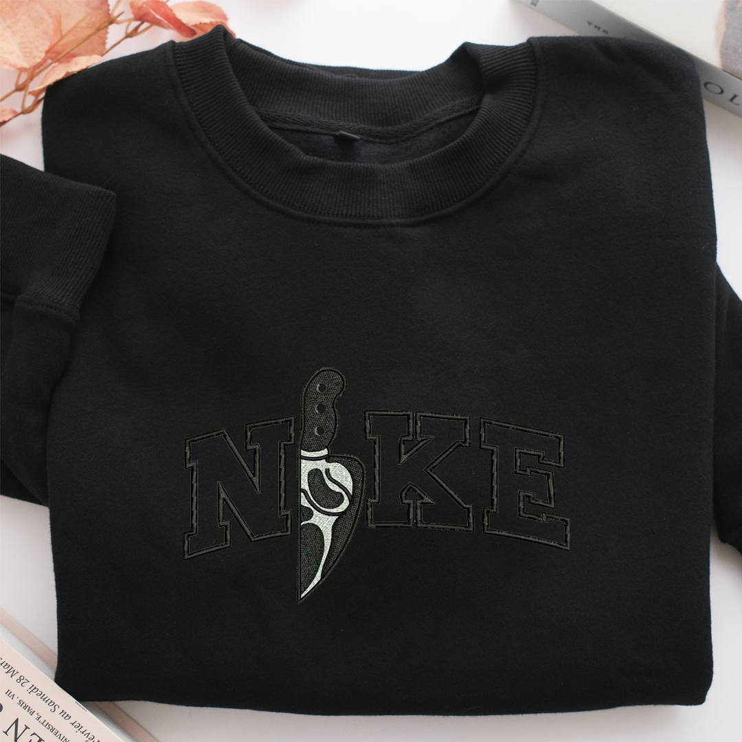 Nike Horror Knife v2 Nike Embroidered Sweatshirt, Nike Movie Inspired, Valentine's Day Gifts Idea For Him Her