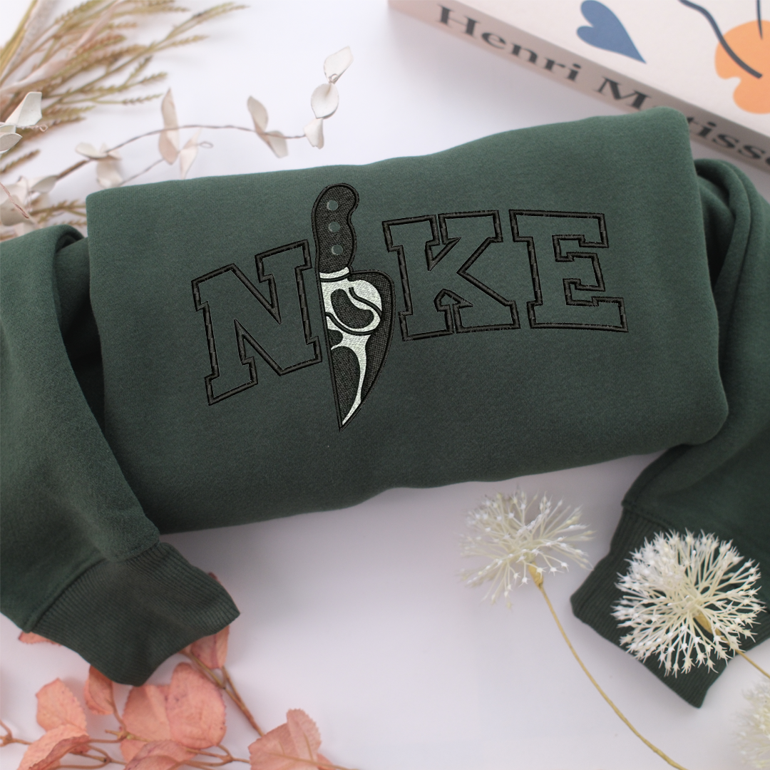 Nike Horror Knife v2 Nike Embroidered Sweatshirt, Nike Movie Inspired, Valentine's Day Gifts Idea For Him Her