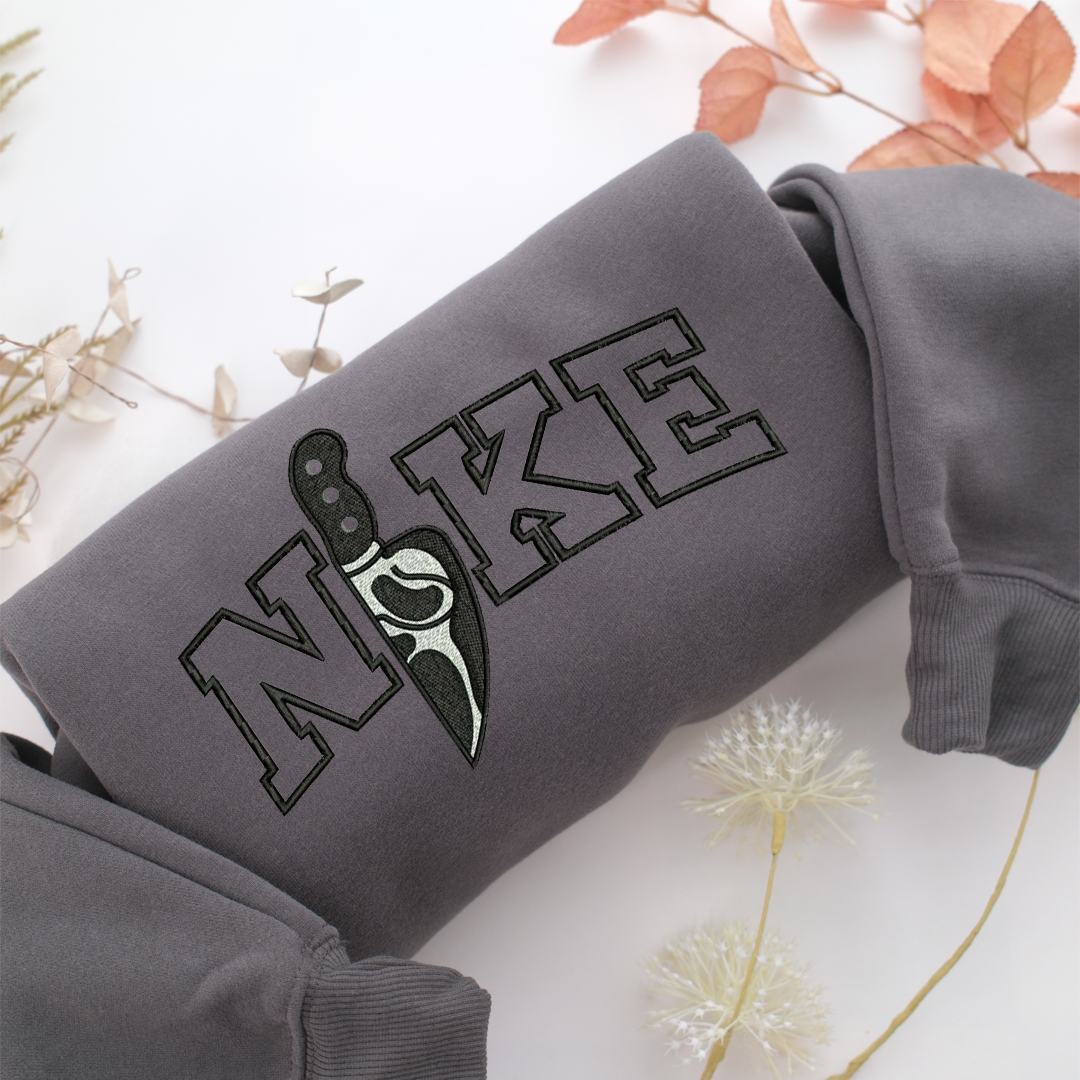 Nike Horror Knife v2 Nike Embroidered Sweatshirt, Nike Movie Inspired, Valentine's Day Gifts Idea For Him Her