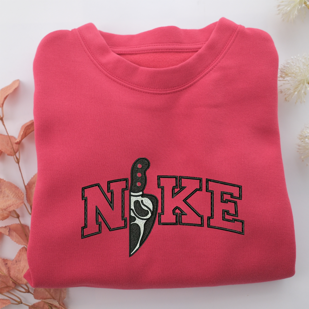 Nike Horror Knife v2 Nike Embroidered Sweatshirt, Nike Movie Inspired, Valentine's Day Gifts Idea For Him Her