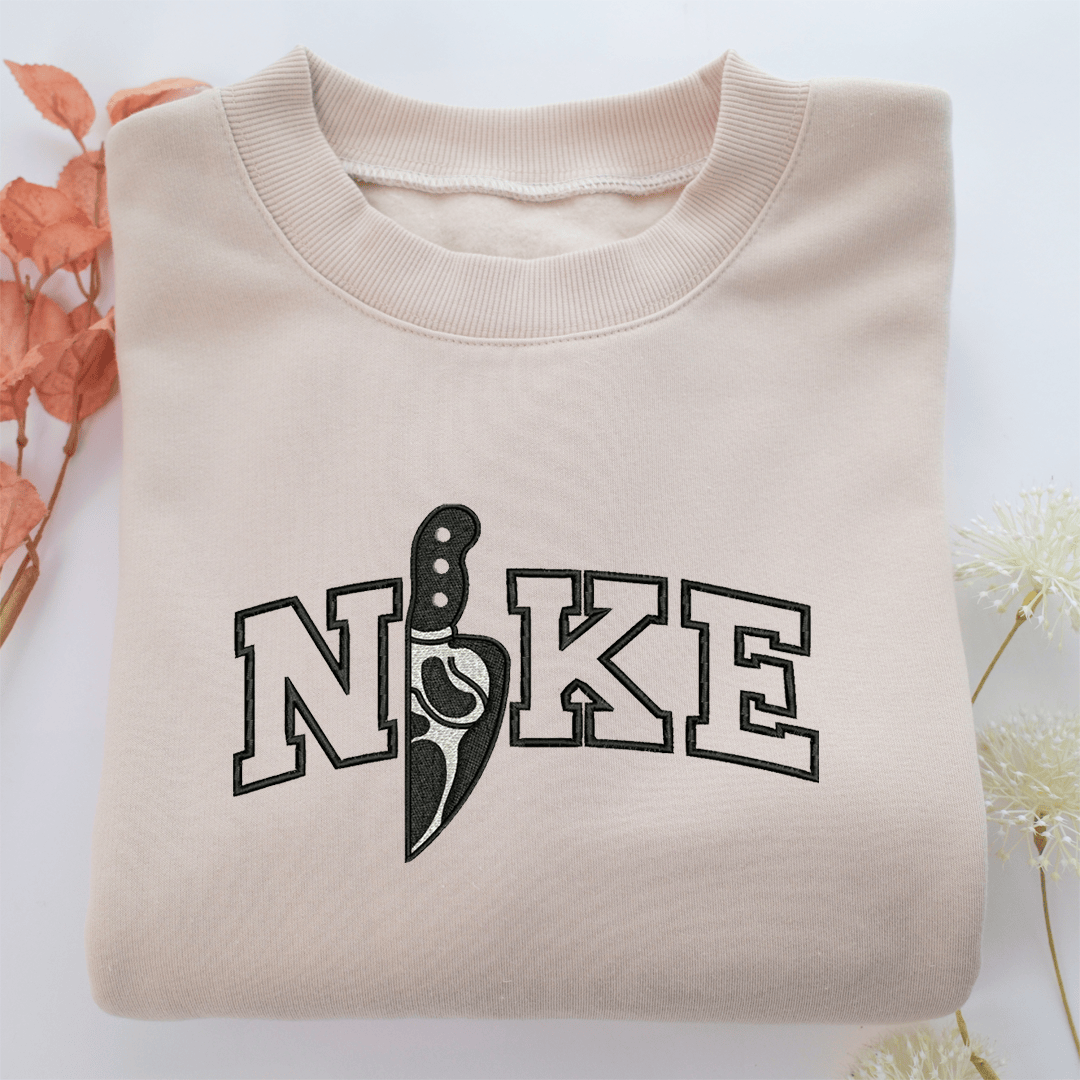 Nike Horror Knife v2 Nike Embroidered Sweatshirt, Nike Movie Inspired, Valentine's Day Gifts Idea For Him Her