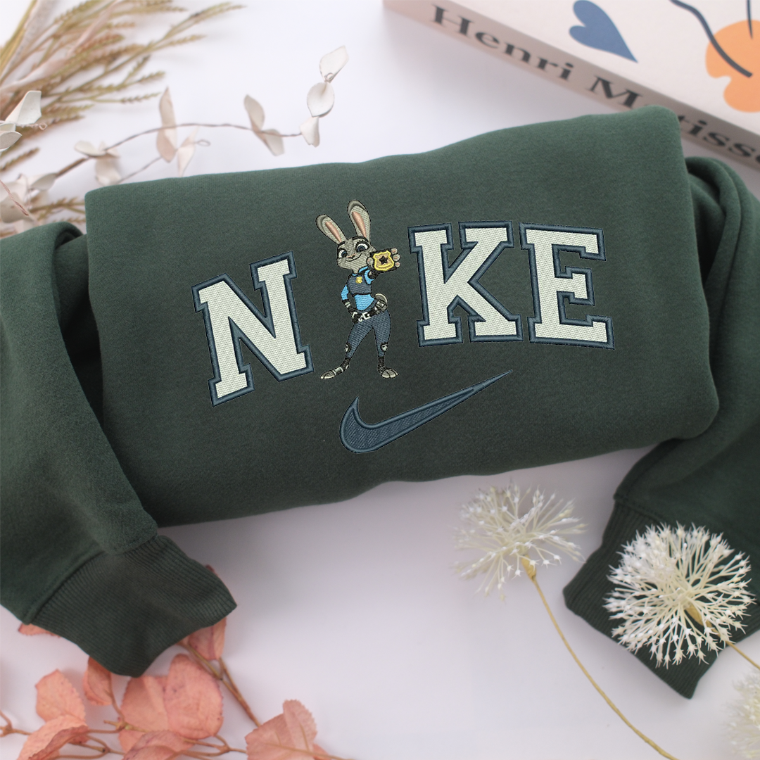 Nike Judy Hopps Nike Embroidered Sweatshirt, Nike Movie Inspired, Valentine's Day Gifts Idea For Him Her