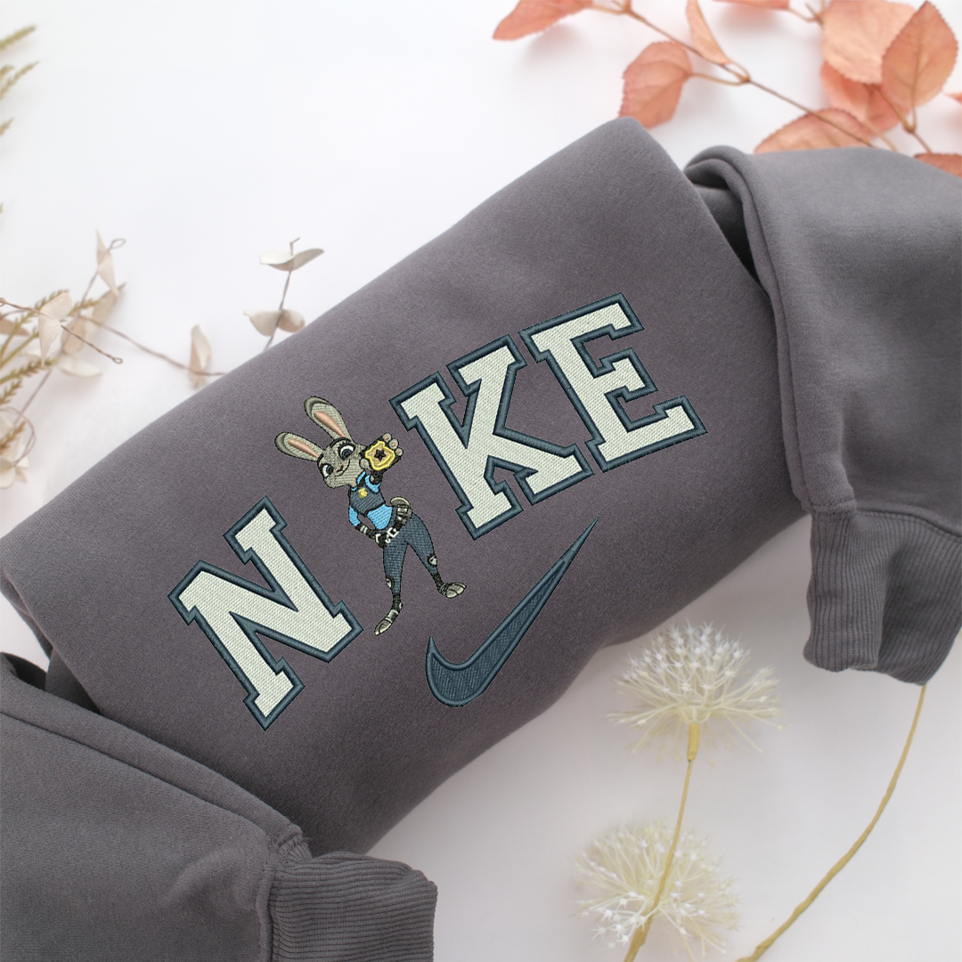 Nike Judy Hopps Nike Embroidered Sweatshirt, Nike Movie Inspired, Valentine's Day Gifts Idea For Him Her