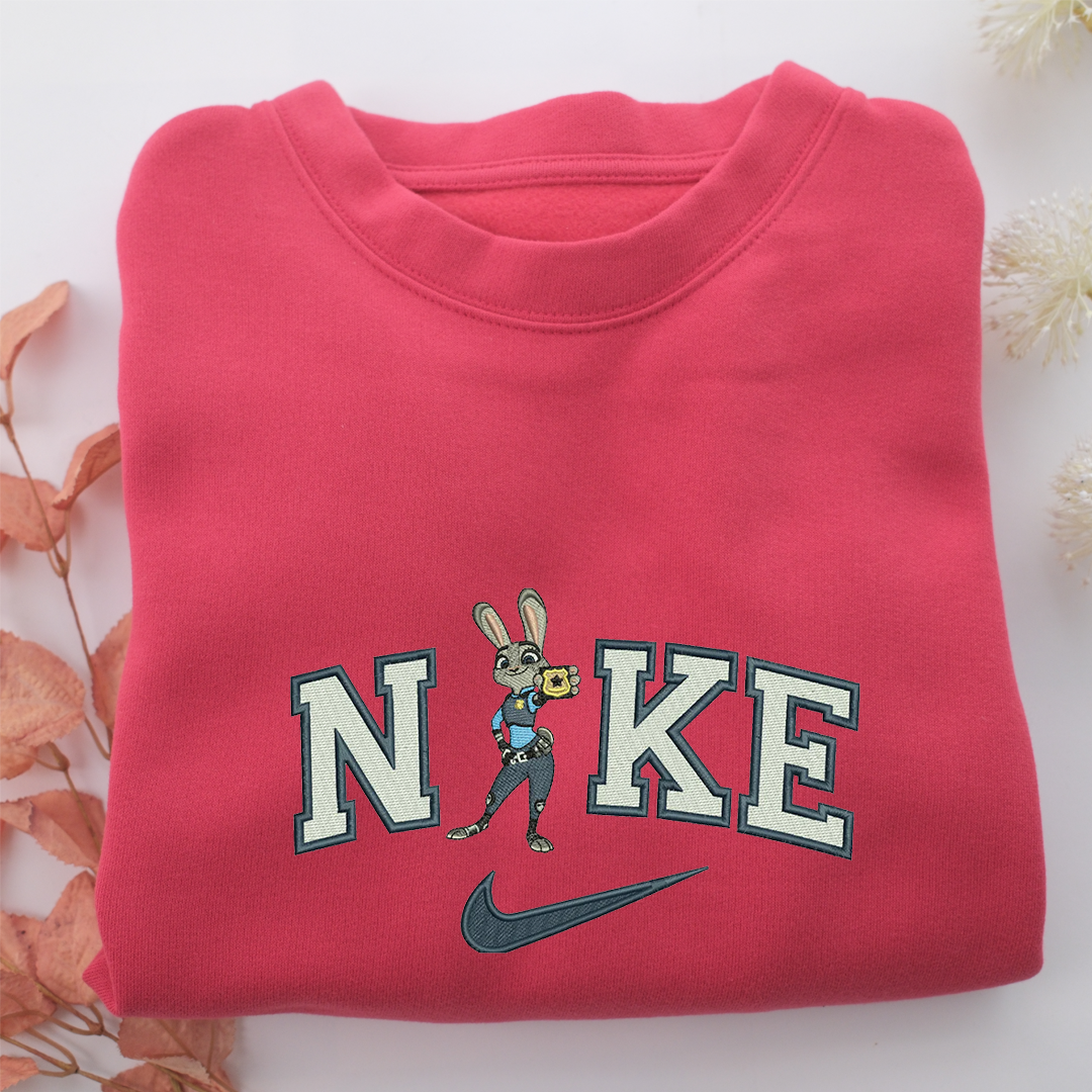 Nike Judy Hopps Nike Embroidered Sweatshirt, Nike Movie Inspired, Valentine's Day Gifts Idea For Him Her
