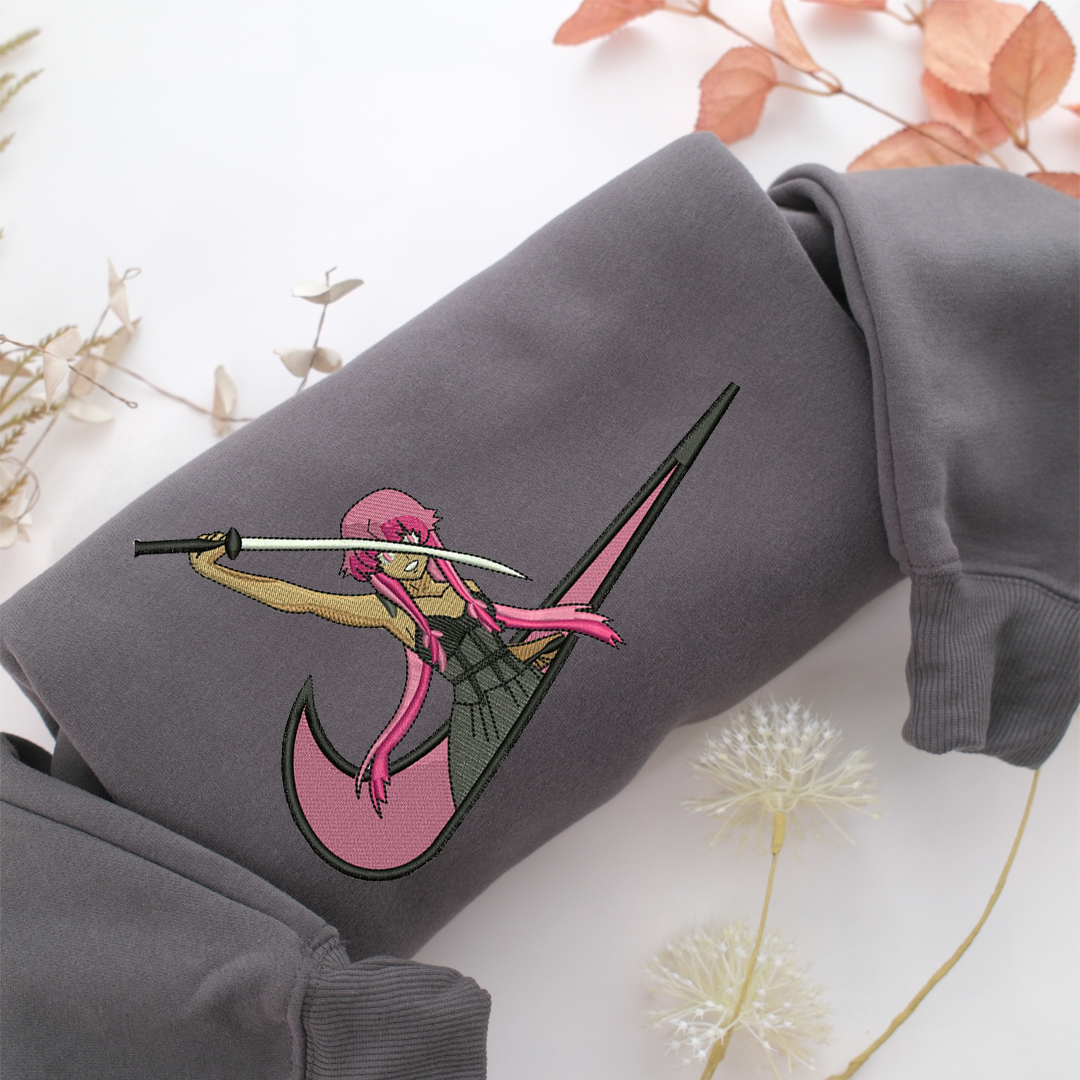Yuno Gasai Swoosh Nike Embroidered Sweatshirt, Nike Movie Inspired, Valentine's Day Gifts Idea For Him Her